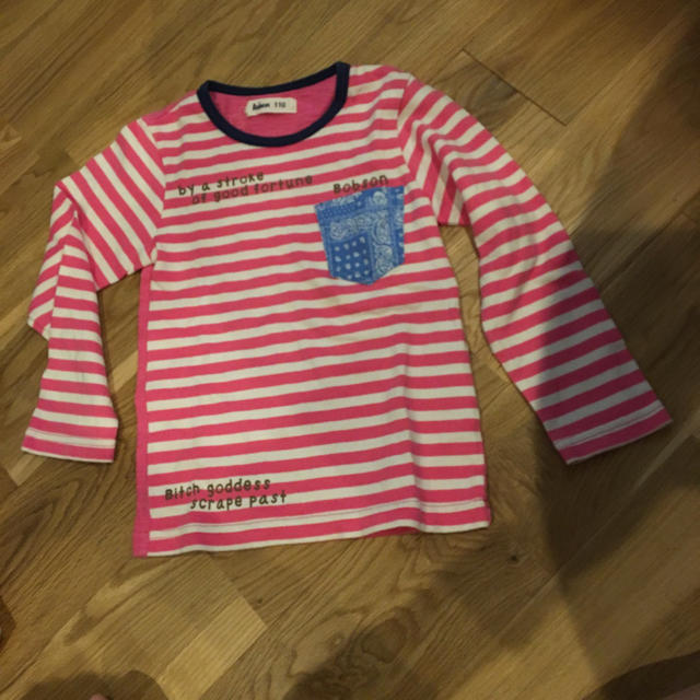 BOBSON(ボブソン)のボーダーロンT★110センチ キッズ/ベビー/マタニティのキッズ服男の子用(90cm~)(Tシャツ/カットソー)の商品写真