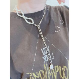 アメリヴィンテージ(Ameri VINTAGE)のNo.350 一粒淡水バロックパール　パールネックレス　チェーンネックレス(ネックレス)