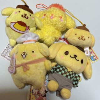 ポムポムプリン(ポムポムプリン)のポムポムプリンタグ付き　ぬいぐるみ5セット(ぬいぐるみ)