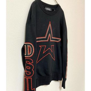 ディーゼル DIESEL スウェット トレーナー スタッズ ロゴ 刺繍 黒 星