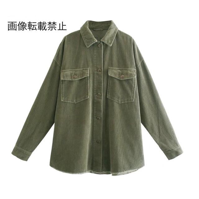 ZARA(ザラ)の🎐8月新作🍧5290◆khaki カーキ コーデュロイ シャツジャケット レディースのジャケット/アウター(Gジャン/デニムジャケット)の商品写真