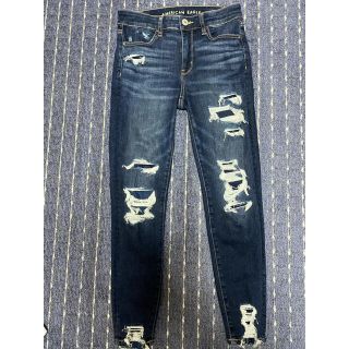 アメリカンイーグル(American Eagle)のアメリカンイーグル　ダメージデニムスキニー 4regular(デニム/ジーンズ)