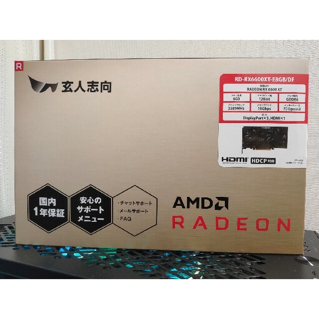 玄人志向　Radeon　RD-RX6600XT-E8GB/DFPC/タブレット