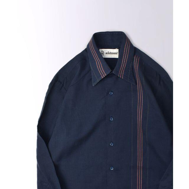 Whitmont shirts ヴィンテージ ロングポイントカラー シャツ