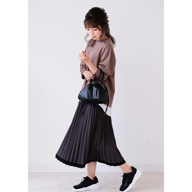 しまむら(シマムラ)のmiyoコラボ♡裾切替バイカラープリーツスカート♡Lサイズしまむら レディースのスカート(ロングスカート)の商品写真