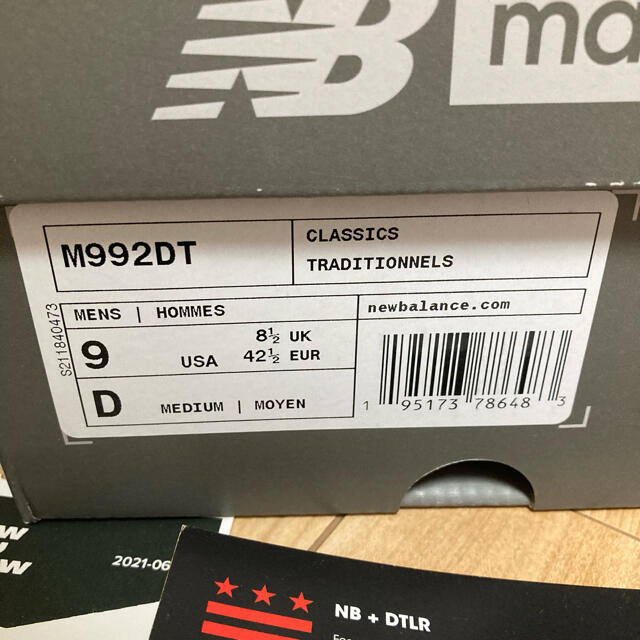 New Balance(ニューバランス)の新品　newbalance M992DT 海外限定DTLR別注　27cm メンズの靴/シューズ(スニーカー)の商品写真