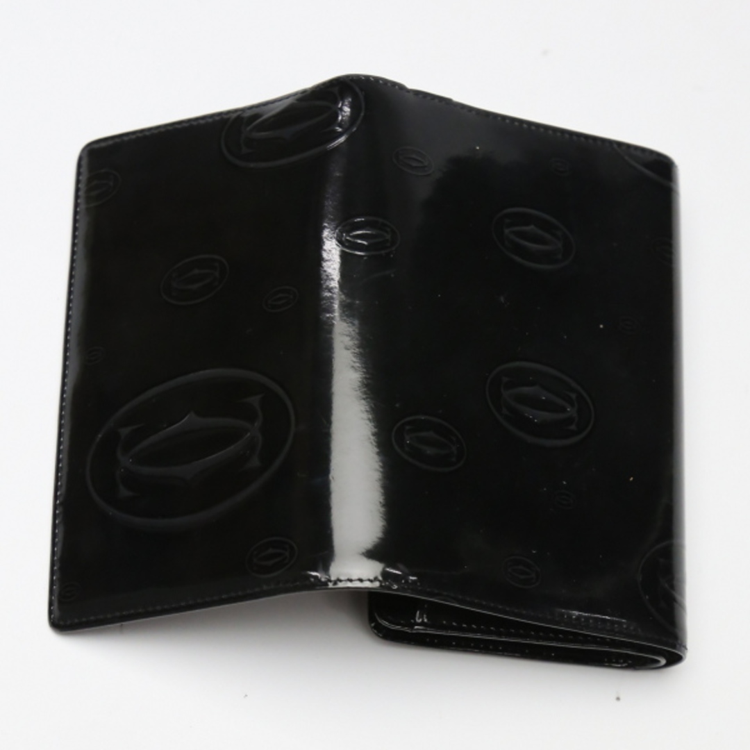 Cartier(カルティエ)のカルティエ  二つ折り財布 ブラック  CARTIER 二つ折り財布  エナメル レディースのファッション小物(財布)の商品写真