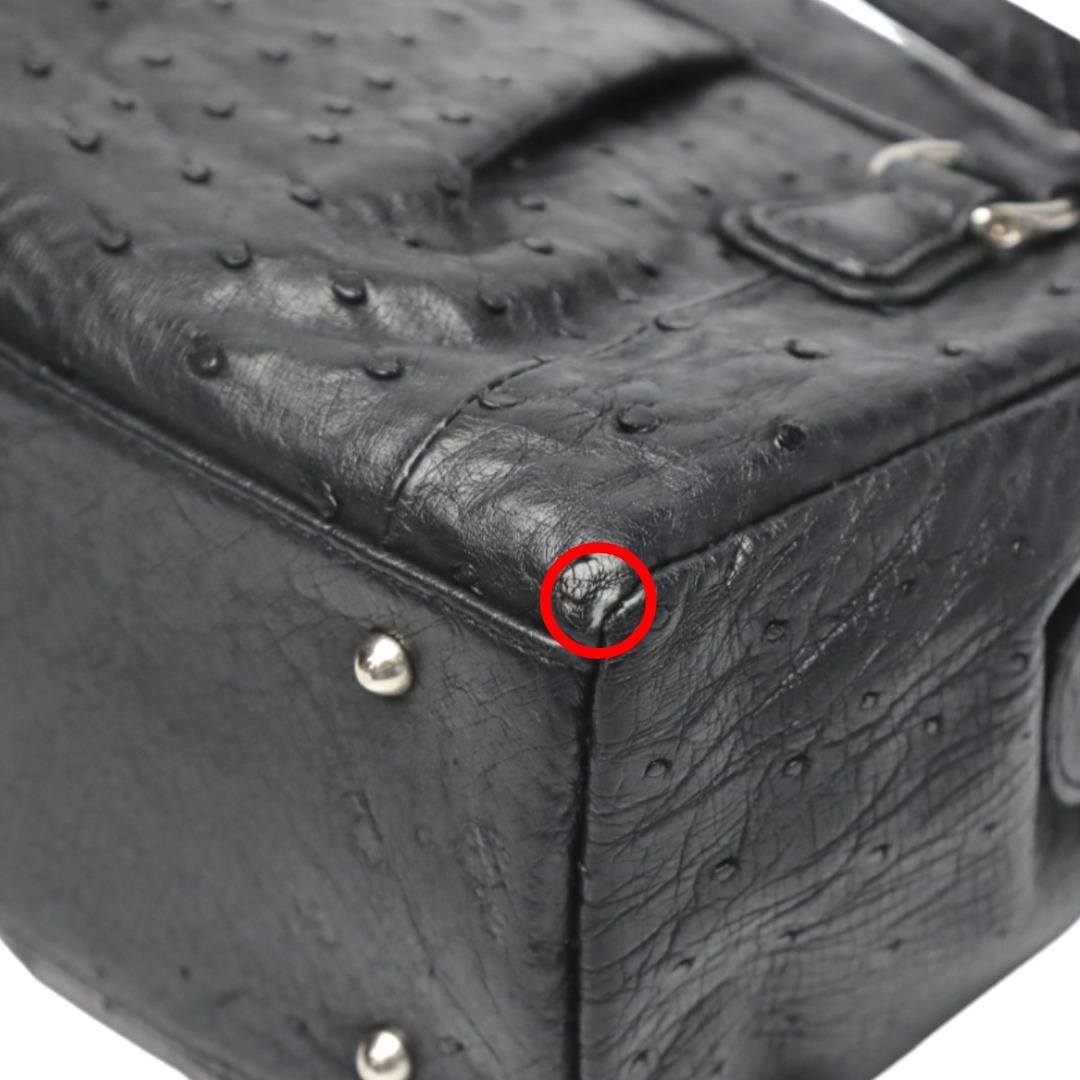 OSTRICH(オーストリッチ)のオーストリッチ  ハンドバッグ ブラック  ostrich 日本製 JRA レディースのバッグ(ハンドバッグ)の商品写真
