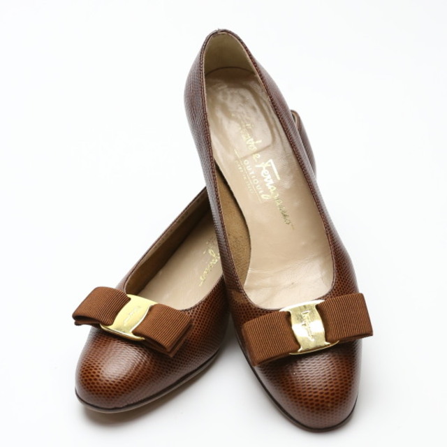 サルヴァトーレフェラガモ パンプス ブラウン Salvatore Ferragamo
