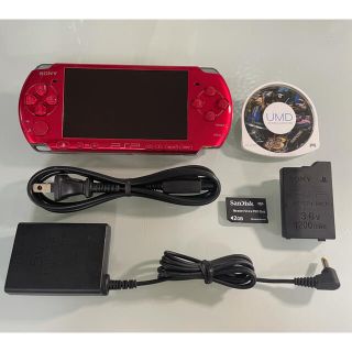 プレイステーションポータブル(PlayStation Portable)の良品　PSP-3000 ラディアントレッド(携帯用ゲーム機本体)