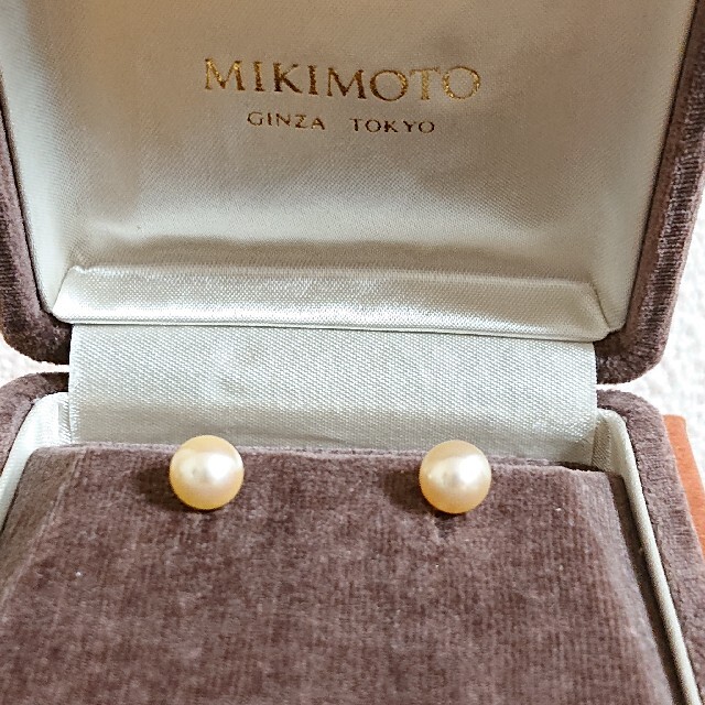 ミキモト K18 ゴールデンパールピアス MIKIMOTO 真珠 1回使用