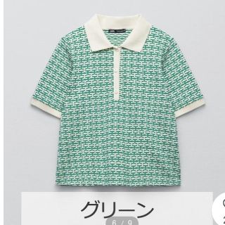 ザラ(ZARA)のZARA　レトロジャガードポロシャツ(ポロシャツ)