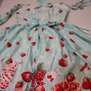 アンジェリックプリティー(Angelic Pretty)のお値下げ！アンプリ初版リボン3段ジャンスカとバレッタ(ひざ丈ワンピース)