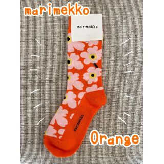 マリメッコ(marimekko)の◯新品◯ お値下げ マリメッコ ソックス オレンジ ウニッコ柄(ソックス)