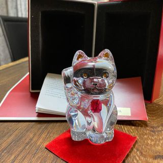 baccara❤️バカラ招き猫クリスタル・レッドオクトゴン新品
