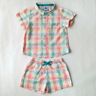 プチバトー(PETIT BATEAU)のプチバトー　半袖シャツセットアップ(シャツ/カットソー)