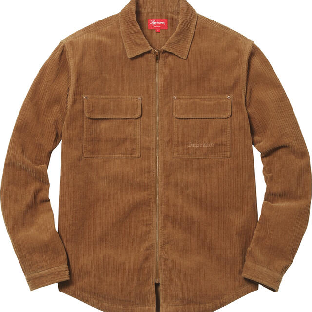 supreme  17aw corduroy zip up shirt Lトップス