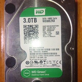 HDD 3.5インチ ＷＤ 3TB /１,９３７時間(PCパーツ)