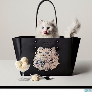 ケイトスペードニューヨーク(kate spade new york)のクーポン値下げ☆ケイトスペード  キャット　トートバッグ　ブラック(トートバッグ)