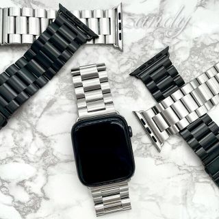 シルバー☆アップルウォッチバンド ステンレス 金属ベルト Apple Watch