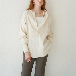 clane HEAVY RIB V NECK TOPS クラネ(カットソー(長袖/七分))