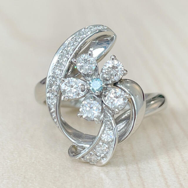 高価値セリー ✨トリートブルー✨綺麗❣️ダイヤモンド!Pt900 リング