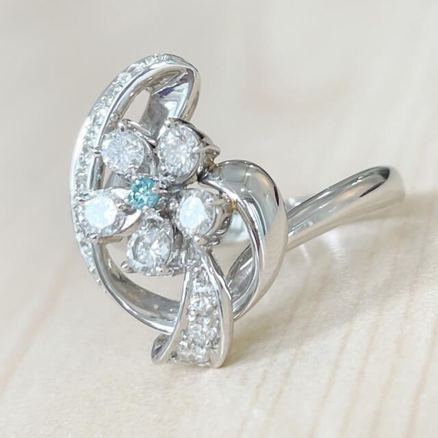 高価値セリー ✨トリートブルー✨綺麗❣️ダイヤモンド!Pt900 リング