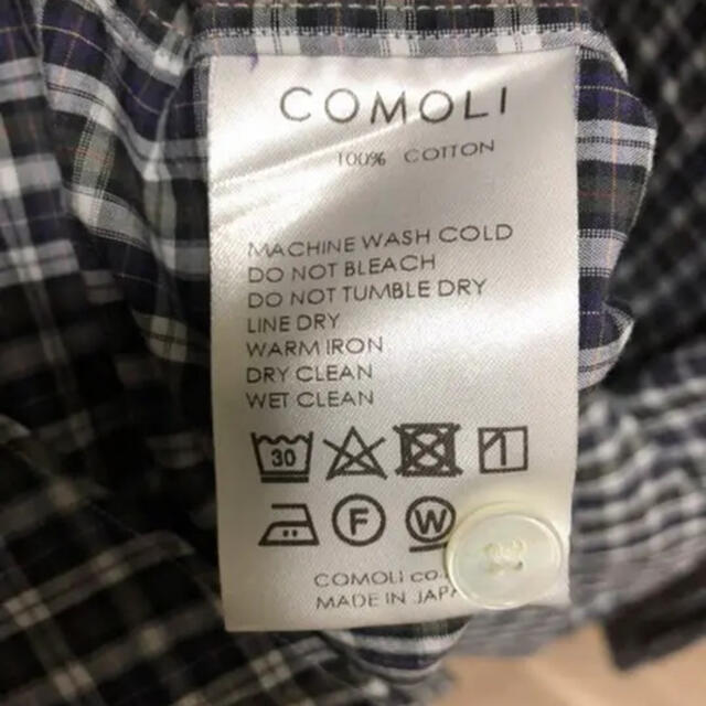 comoli 19ss タータンチェックシャツ　サイズ2 3