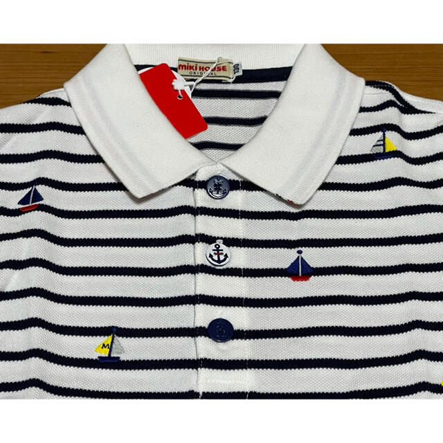 ★ミキハウス★マリン ボーダー 半袖ポロシャツ★130★新品★ヨット