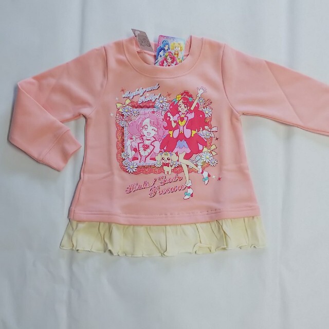 BANDAI(バンダイ)のヒーリングっどプリキュアフリルトレーナー(ピンク) キッズ/ベビー/マタニティのキッズ服女の子用(90cm~)(Tシャツ/カットソー)の商品写真