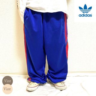 90s Adidas 極太 ナイロン トラックパンツ ジャージ サイドライン