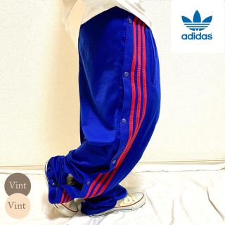 90s Adidas 極太 ナイロン トラックパンツ ジャージ サイドライン