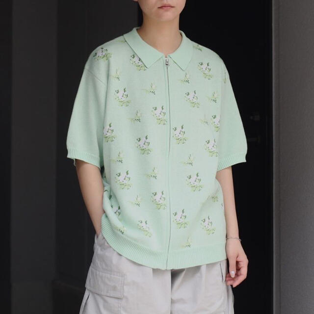 ttt msw Flower Half Zip Cadigan(MINT) | aosacoffee.com