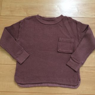 オーシャンアンドグラウンド ワッフルワイドT110 ワッフルロンT パープル(Tシャツ/カットソー)