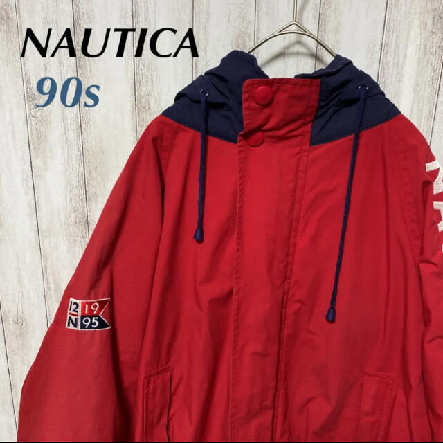 NAUTICA 90s アーム刺繍 切り替え セーリング USA ノーティカ 