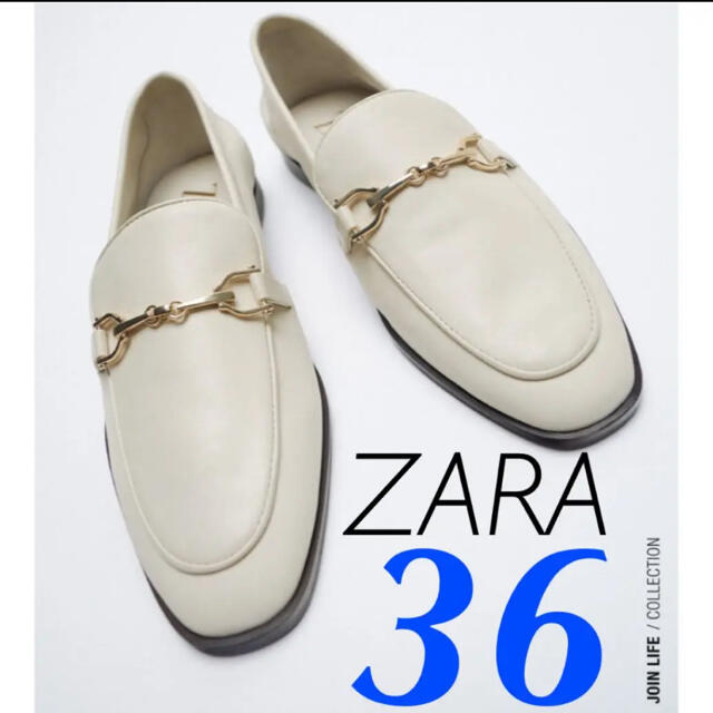 ZARA バックル付きレザーモカシン 23.5cm 36