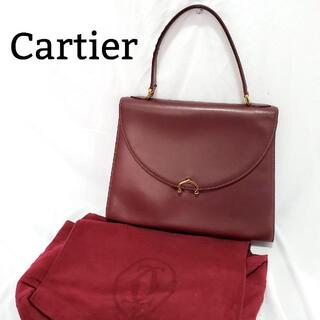 カルティエ(Cartier)の【極美品】カルティエ ハンドバッグ マストライン ゴールド金具 ボルドー(ハンドバッグ)