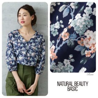 ナチュラルビューティーベーシック(NATURAL BEAUTY BASIC)のナチュラルビューティーベーシック ／リバティ タナローン ブラウス 七分袖(シャツ/ブラウス(長袖/七分))