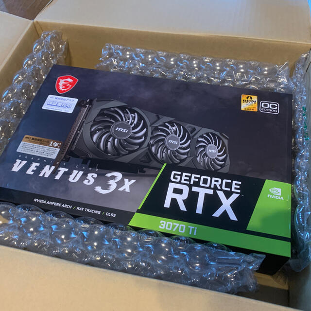 最新GPU MSI GEFORCE RTX 3070Ti 未使用品