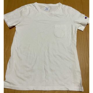 チャンピオン(Champion)のChampion USAコットン無地クルーネックポケットTシャツ M ホワイト(Tシャツ(半袖/袖なし))