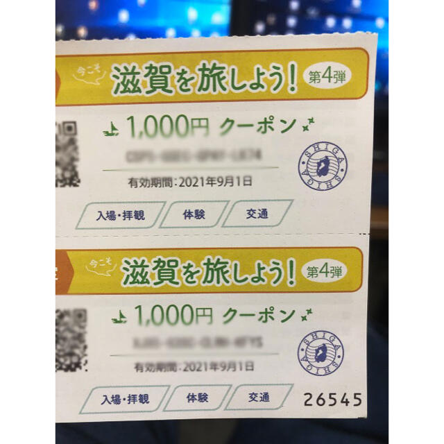 今こそ滋賀を旅しよう　限定券10枚優待券/割引券