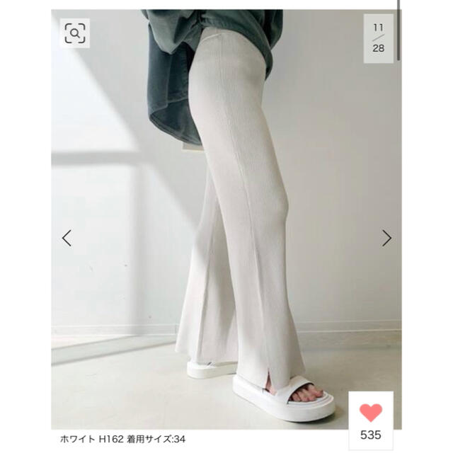 L'Appartement DEUXIEME CLASSE(アパルトモンドゥーズィエムクラス)のりすこ様　Slit Rib Pants レディースのパンツ(カジュアルパンツ)の商品写真