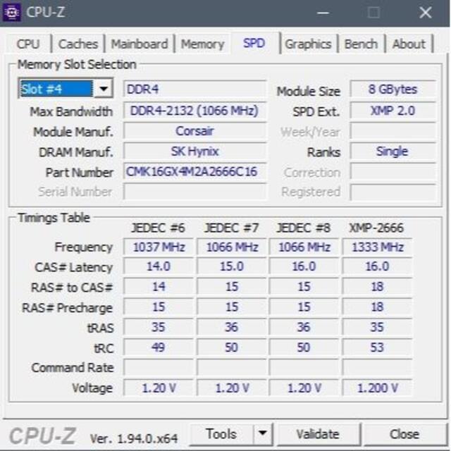 メモリ CORSAIR 16GB (8GBx2) DDR4-2666 ^29