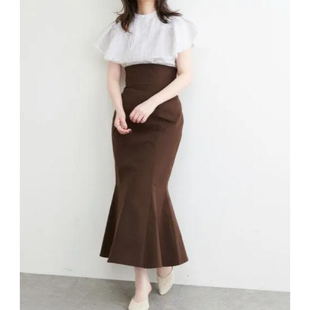 natural couture(ナチュラルクチュール)のナチュラルクチュール　ブラウン　マーメイドスカート レディースのスカート(ロングスカート)の商品写真