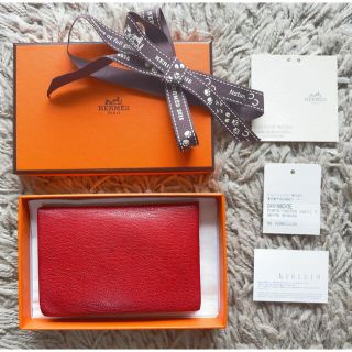 エルメス(Hermes)のHERMES ガルヴィCALVI CHEVRE MYSORE カードケース(名刺入れ/定期入れ)