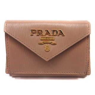 プラダ(PRADA)のプラダ VITELLO MOVE 財布 三つ折り ミニ レザー チプリア ピンク(財布)