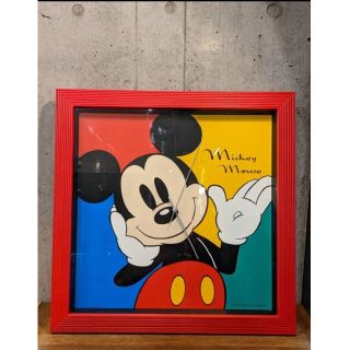 ディズニー(Disney)の【動作確認済み】　ミッキー　掛け時計（電池式）57×57(掛時計/柱時計)