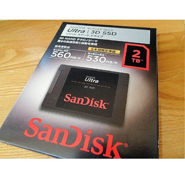 SanDisk(サンディスク)のSanDisk 2TB SSD Ultra 3D 新品 スマホ/家電/カメラのPC/タブレット(PCパーツ)の商品写真