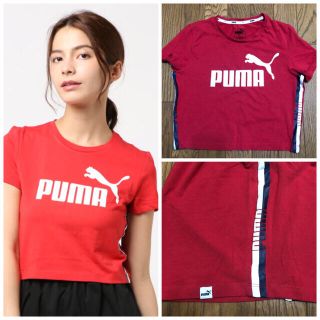 プーマ(PUMA)のPUMA プーマ クロップドTシャツ　ショート丈　赤　アディダス　ナイキ(Tシャツ(半袖/袖なし))