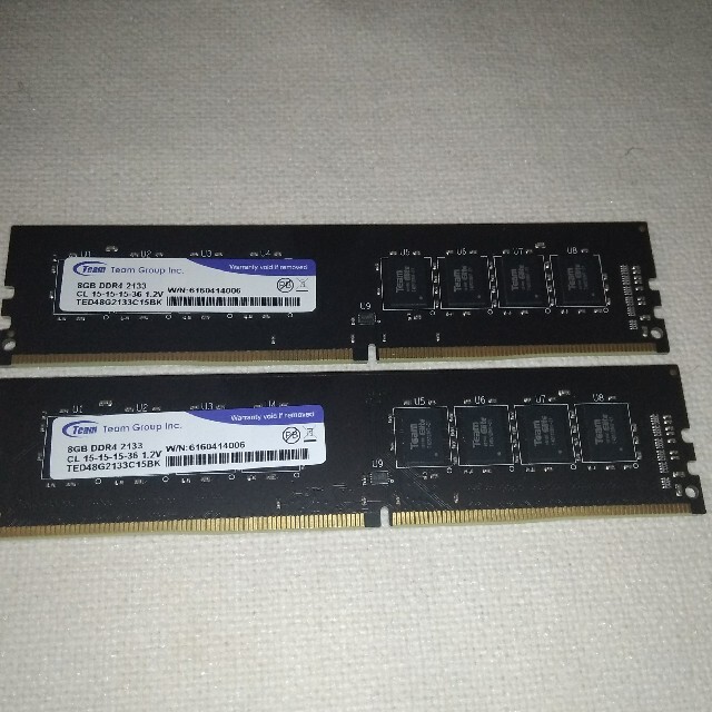 Team DDR4 2133 PC4-17000 8GB x2枚 16GBスマホ/家電/カメラ